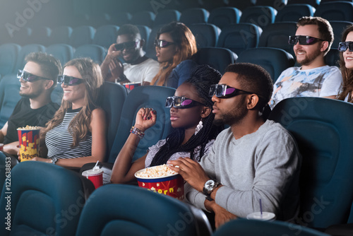 African couple at the cinema