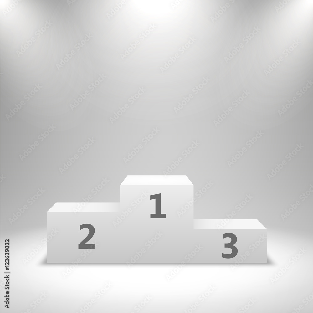 Winners podium, pedestal isolated on white background. Vector illustration Winners podium, pedestal isolated on white background. Vector illustration