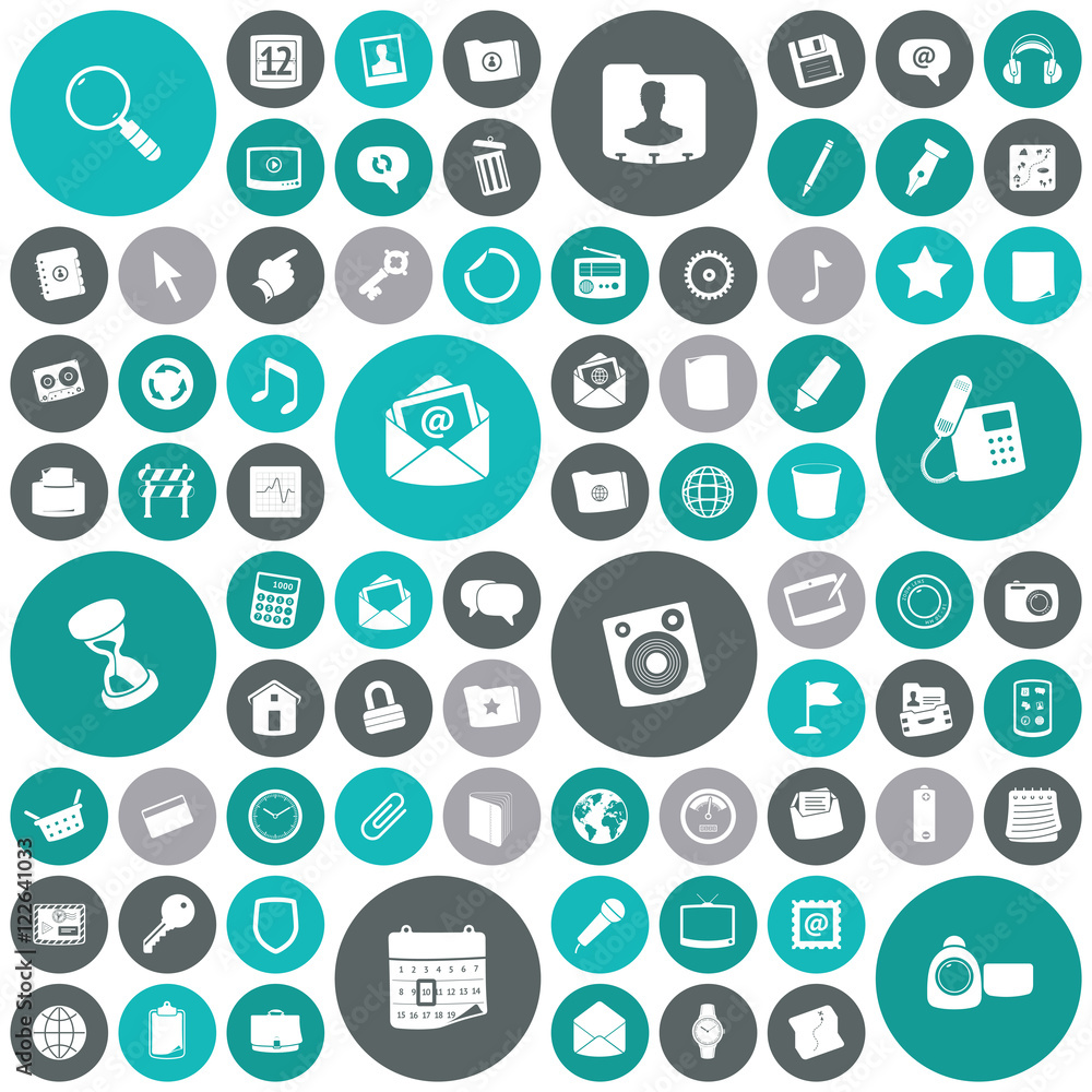 Flat design icons for user interface Flat design icons for user interface