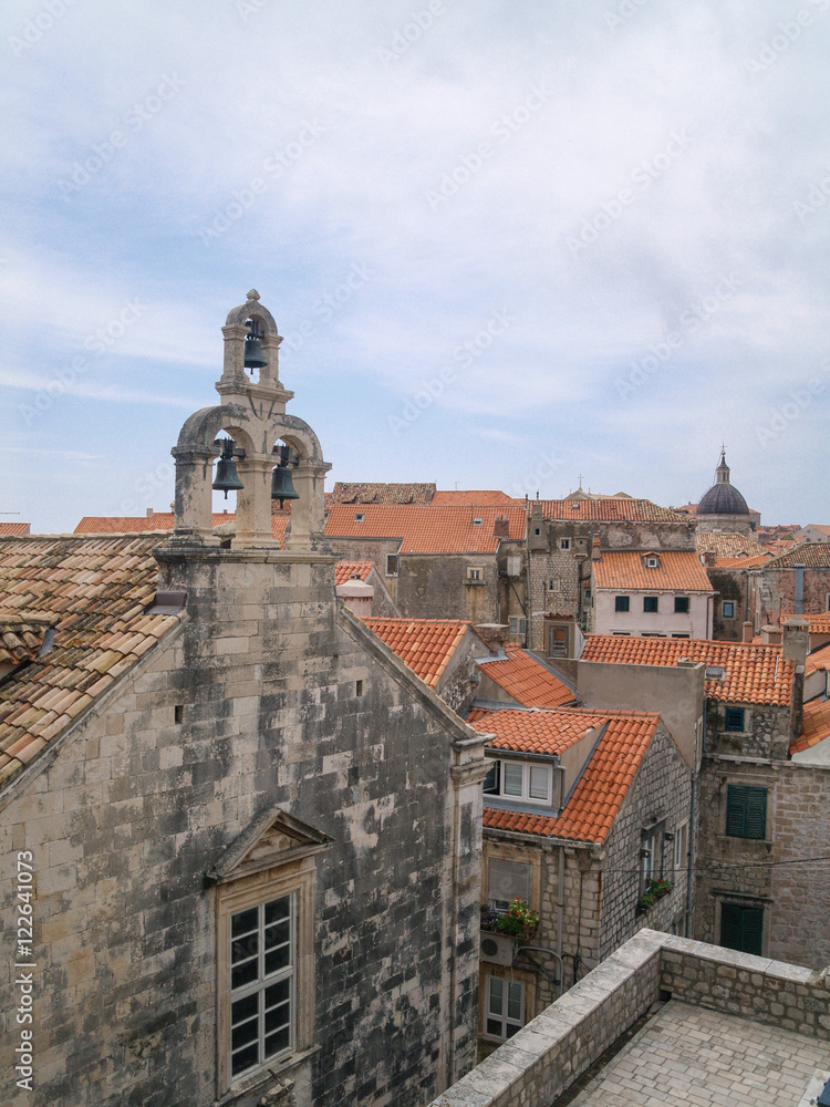 dubrovnik, Croatia, 06/06/2016 Dubrovnik old town croatia, roof top view of churches and houses