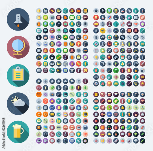 Icons for business, technology, industrial, food and drinks