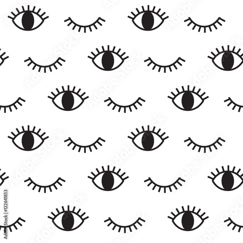 Eye, hipster, vector pattern.