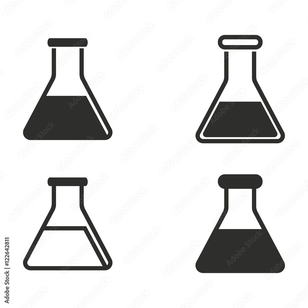 Flask icon set. Flask icon set.