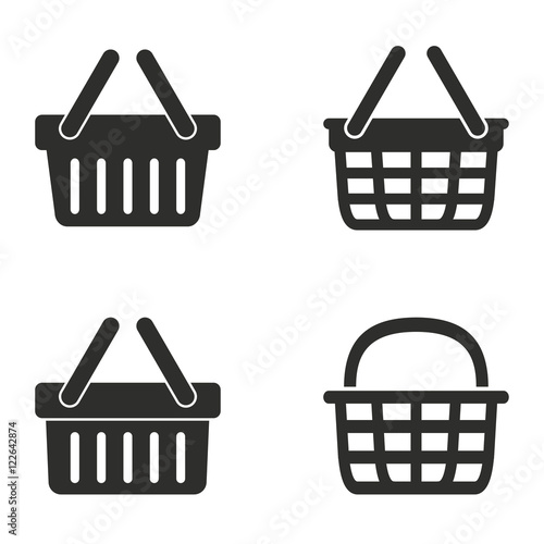 Shopping basket icon set.