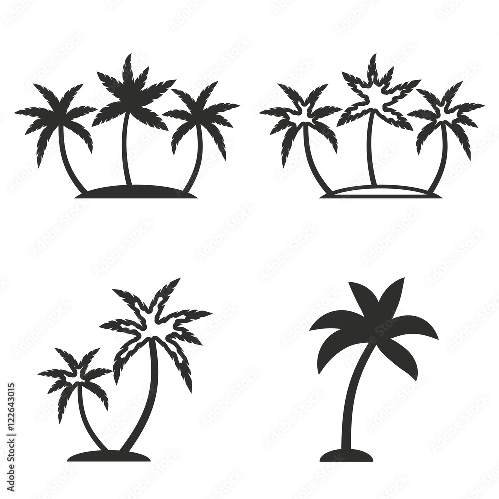 Fototapeta premium Palm tree icon set.