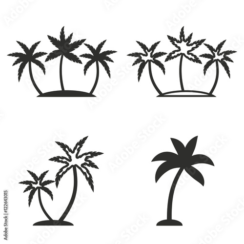 Palm tree icon set.