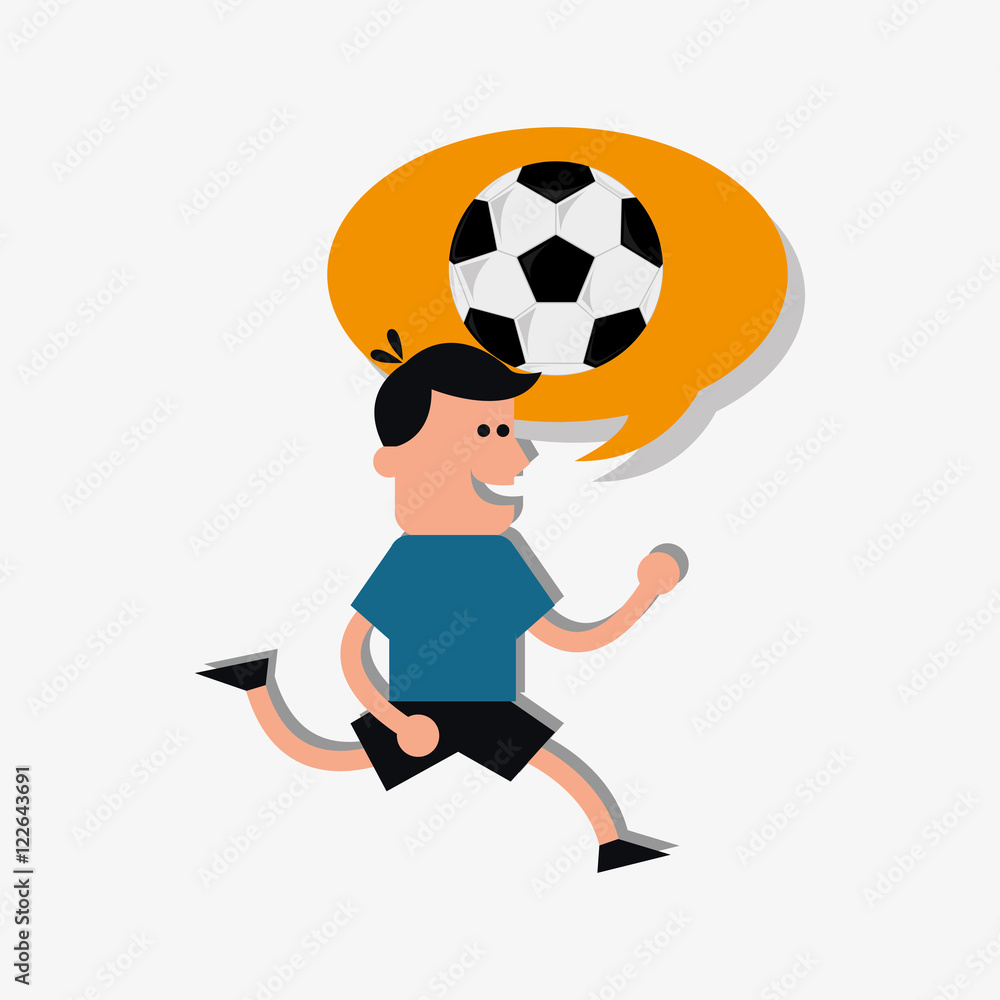 person thinking about soccer football related icons image vector illustration design 