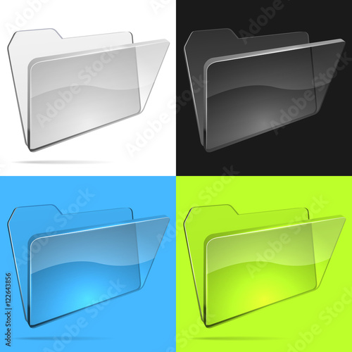 Glass file folder vector template