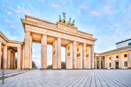 Brandenburg Gate with the sunrise in Berlin, Germany