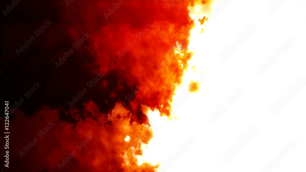A 15 second loop of a right justified smoke and fire loop with matte. HD 1080. A 15 second loop of a right justified smoke and fire loop with matte. HD 1080.