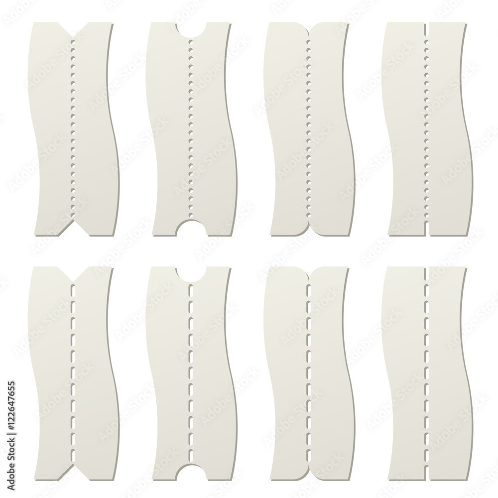 Paper tear off perforated line template vector template Stock Vector Paper tear off perforated line template vector template Stock Vector
