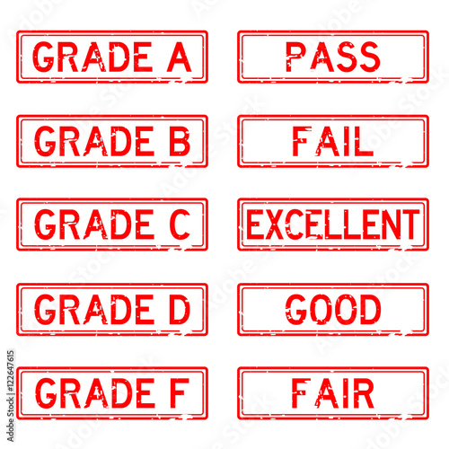 Grunge red various grade rubber stamp