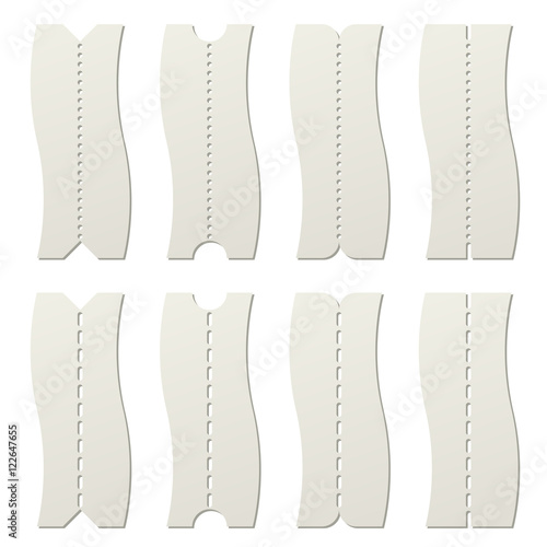 Paper tear off perforated line template vector template.