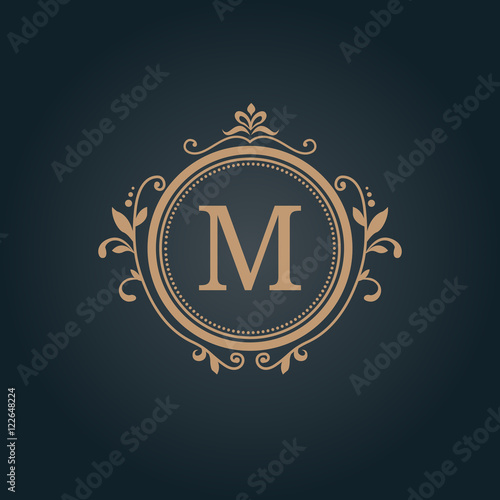 Naklejka Vintage monogram template