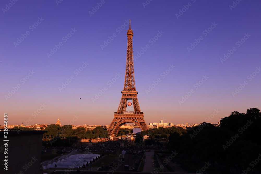 Eiffel tower at the sunset, Paris. France 