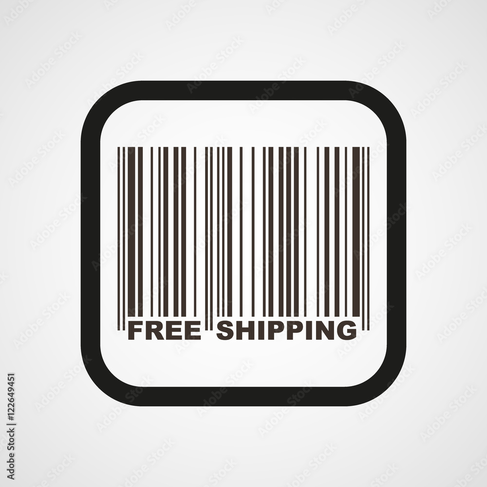 Barcode and Free Shipping Icon Flat Simple Vector illustration Barcode and Free Shipping Icon Flat Simple Vector illustration