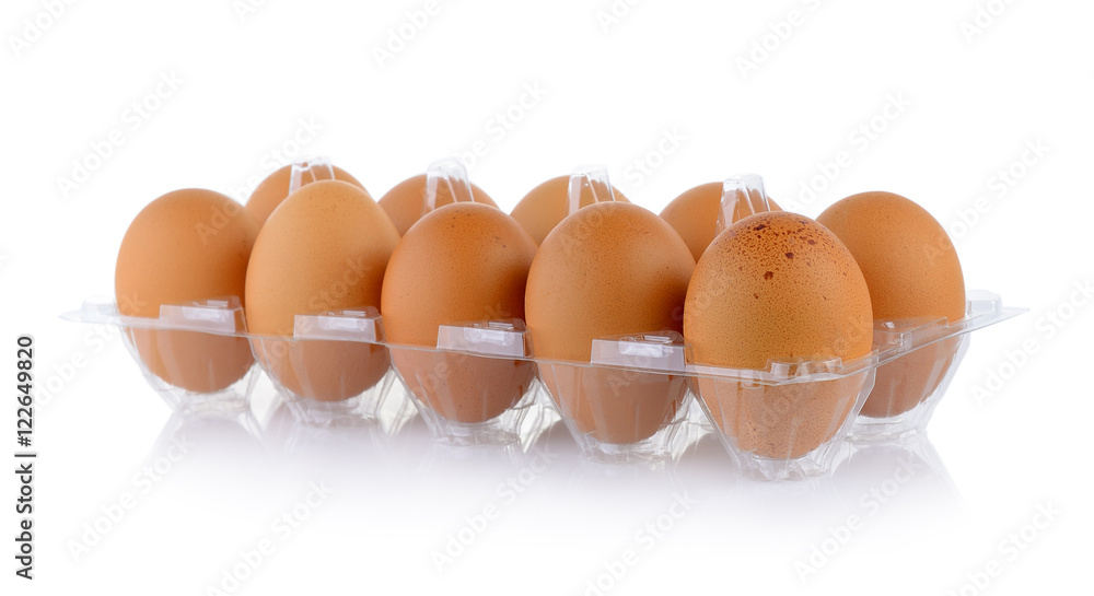 eggs in pack isolated on white background eggs in pack isolated on white background