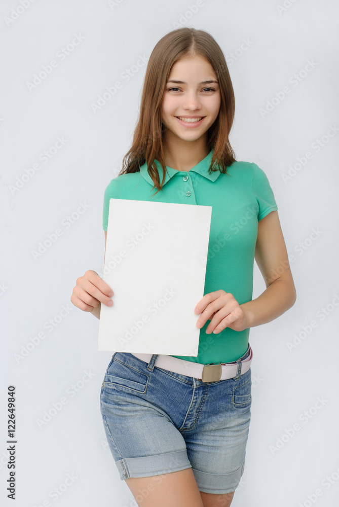 Woman showing copy space for product or text on open hand palm, smiling joyful and happy. Woman showing copy space for product or text on open hand palm, smiling joyful and happy.
