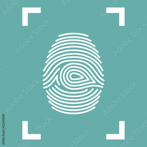 Fingerprint Icon isolated in frame. Vector illustration eps10