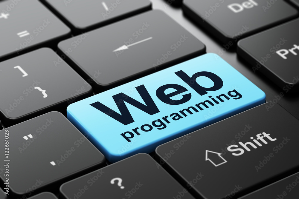 Fototapeta premium Web design concept: Web Programming on computer keyboard background