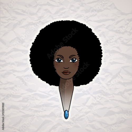 Portrait of a woman with dandelion hair in the style of an African.