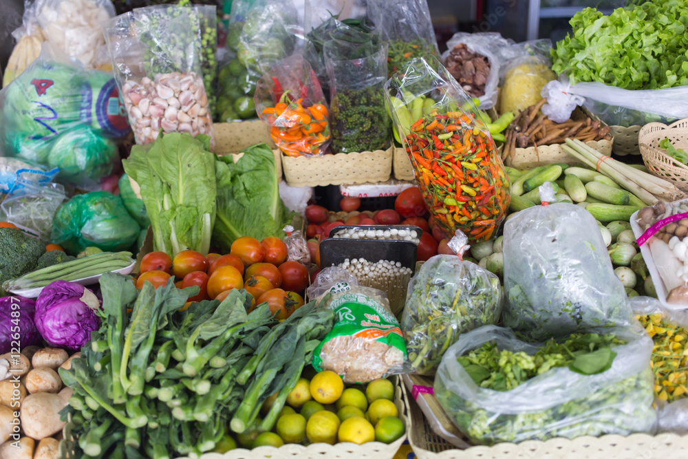 Fototapeta Warzywa na rynku w Tajlandii