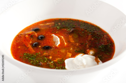 Stewed Meat Soup with Olives and Lemon