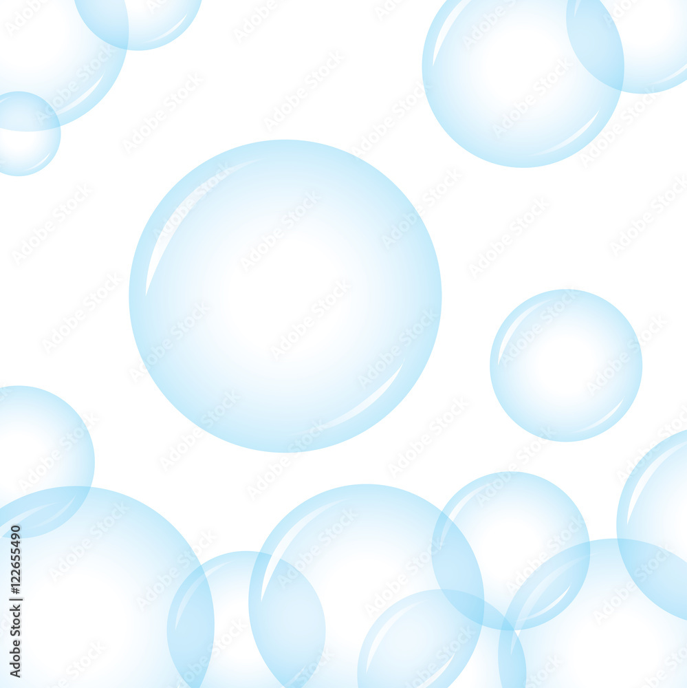 Vector of Blue soap bubbles for background Stock Vector | Adobe Stock