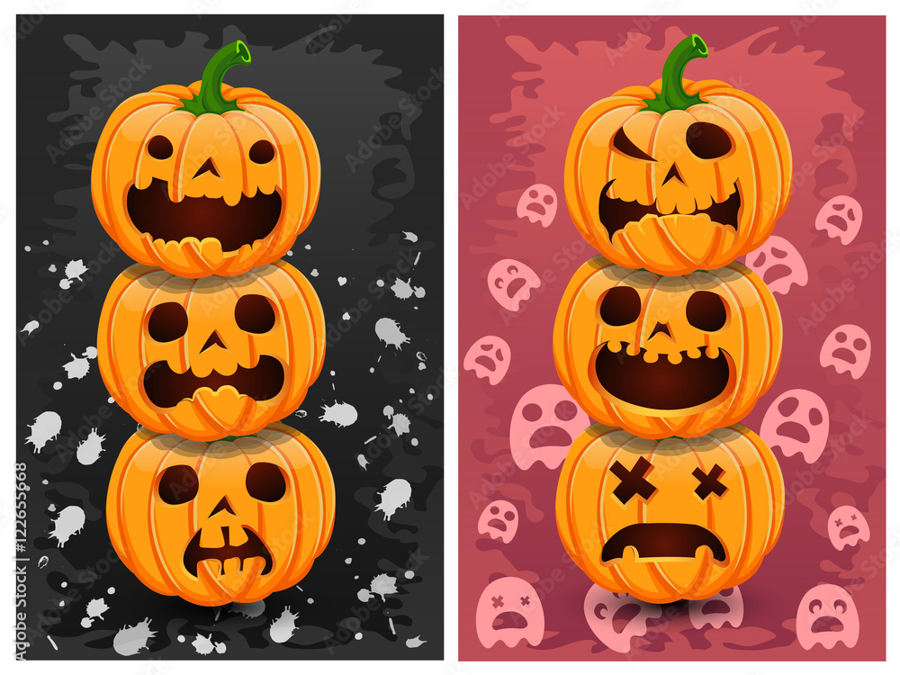 Halloween pumpkins and background set 4 Halloween pumpkins and background set 4