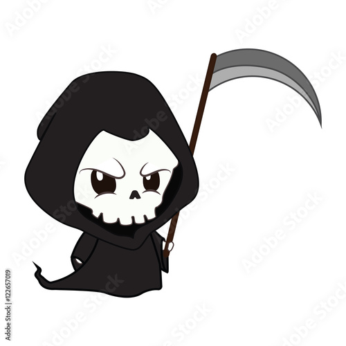 Cute but menacing reaper illustration