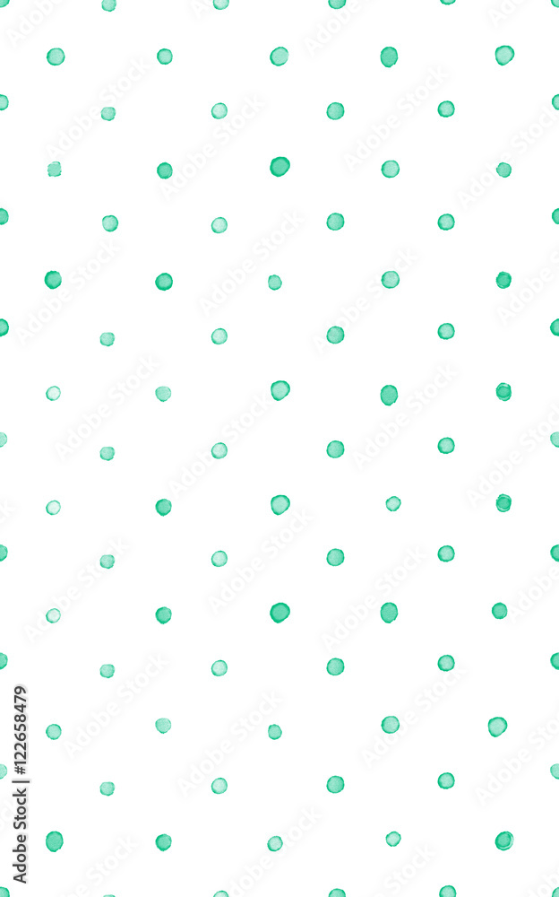 Seamless watercolor abstract dots pattern hand painted background