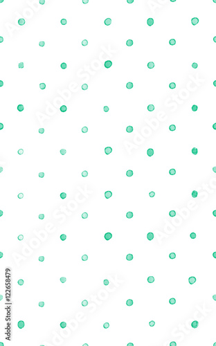 Seamless watercolor abstract dots pattern hand painted background