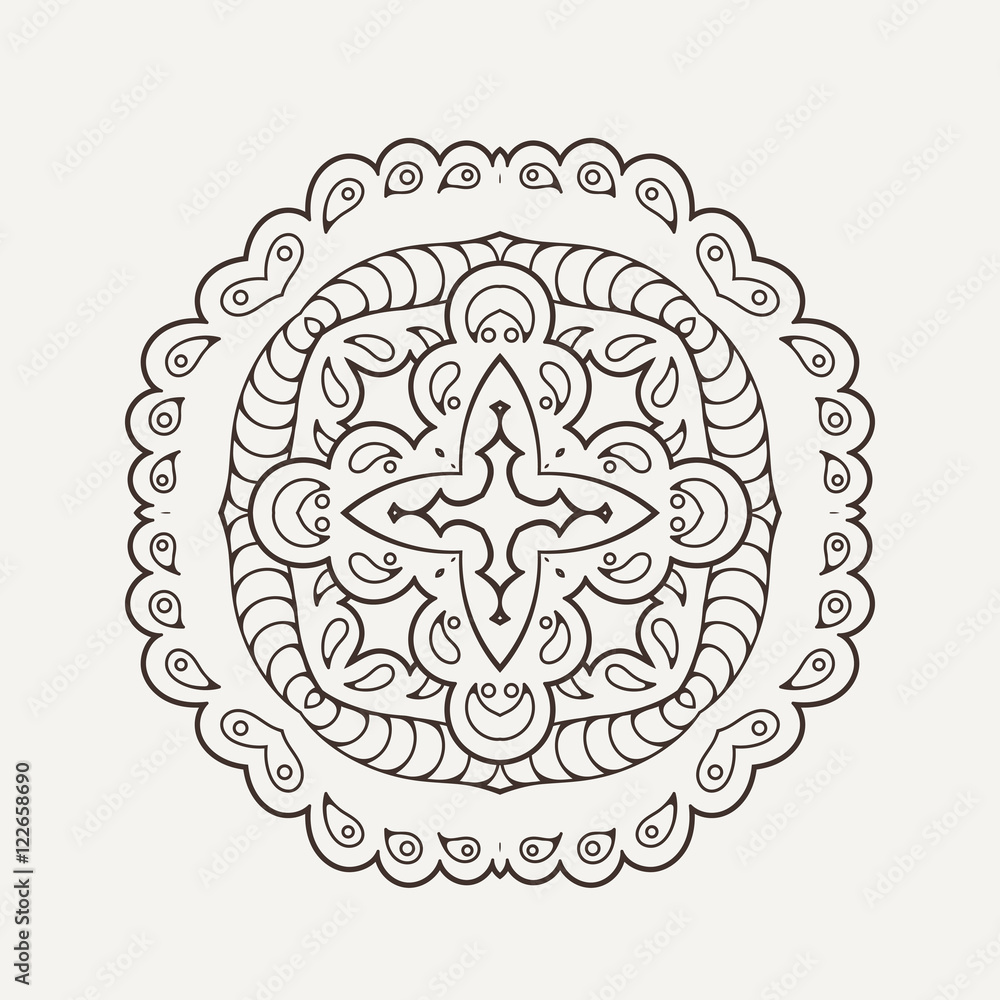 Vector mandala. Mehndi lace tattoo. Oriental weave. Vector mandala. Mehndi lace tattoo. Oriental weave.
