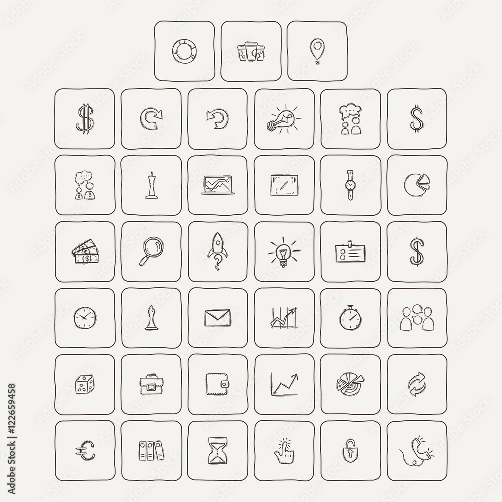Universal Doodle Icons For Mobile and Web Universal Doodle Icons For Mobile and Web