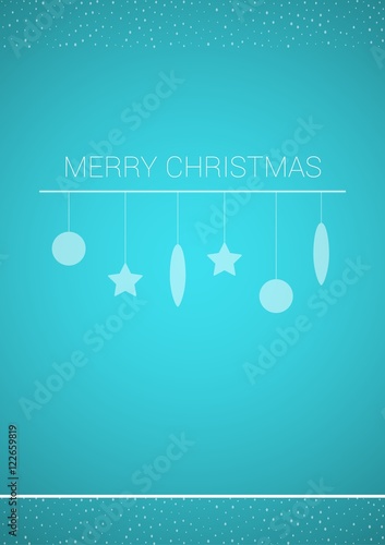 christmas illustration with hanged decoration