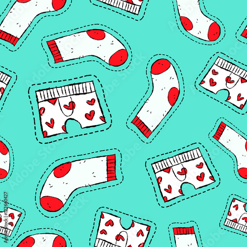 Male underwear patch icon seamless pattern