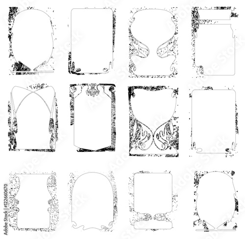 vector set of grunge frames