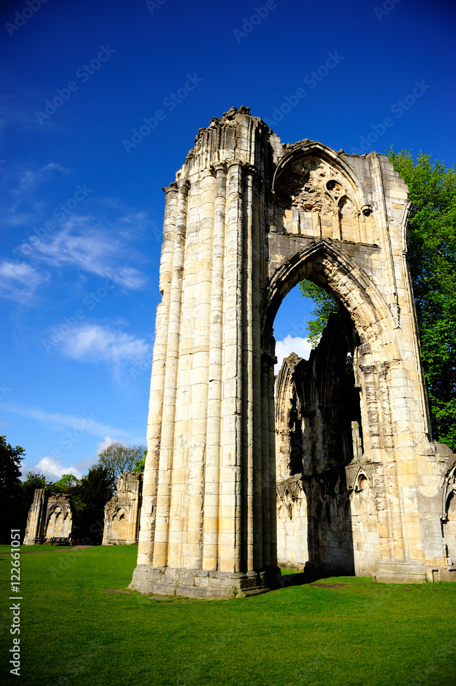 Fototapeta premium St. Mary's Abbey in York city, England, UK