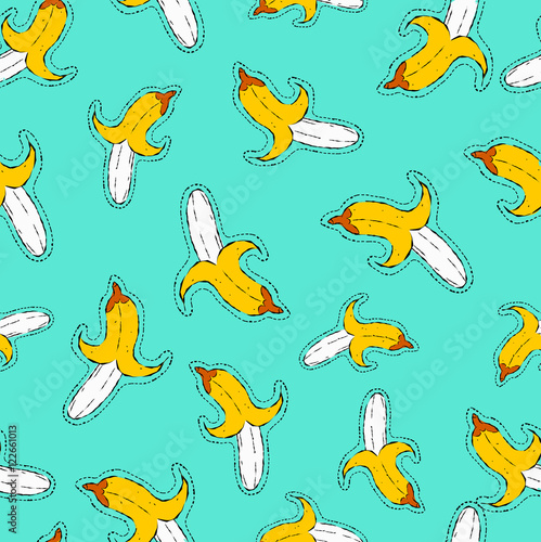 Hand drawn banana patch seamless pattern