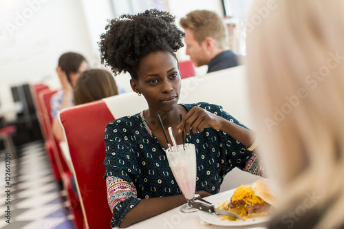Young people in diner