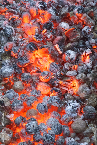 Burning coals