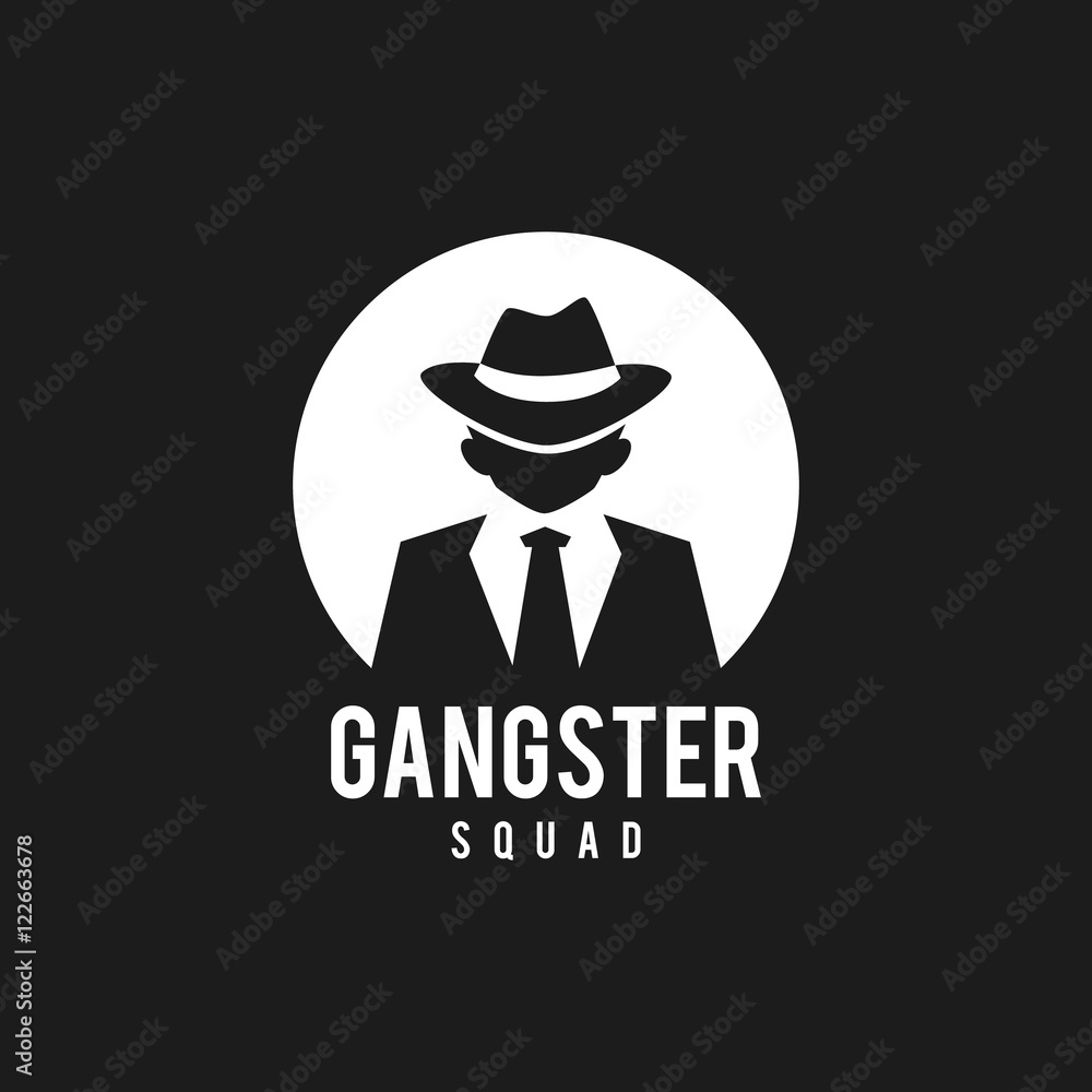 Gangsters silhouette in black and white Gangsters silhouette in black and white