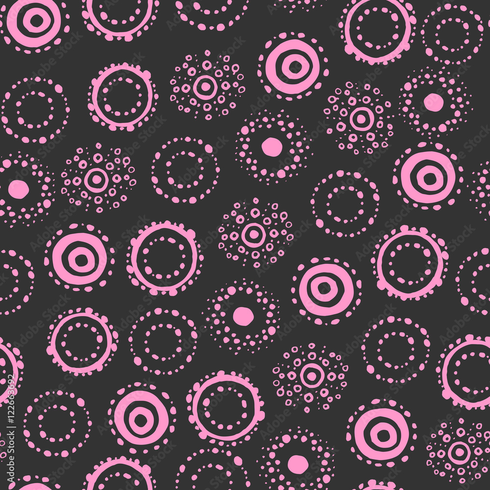 Fototapeta premium Seamless pattern with hand drawn circle shapes