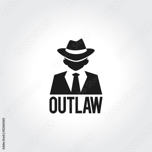 Gangsters silhouette in black and white