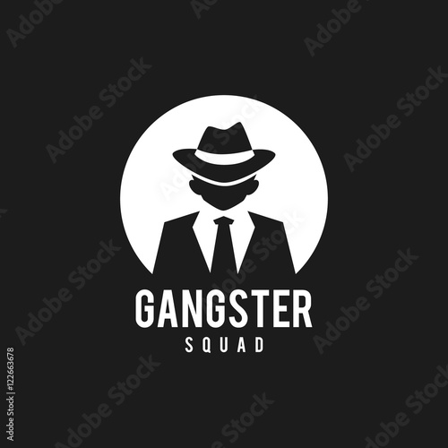 Gangsters silhouette in black and white