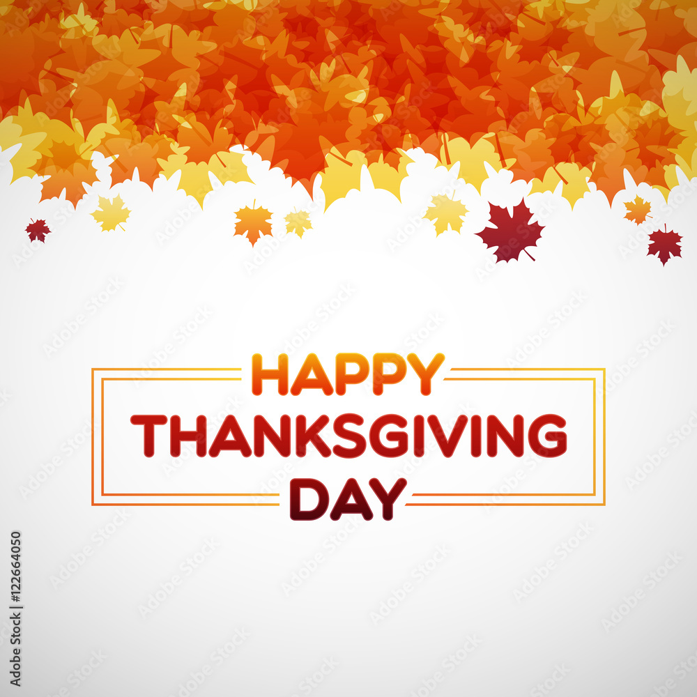 Happy Thanksgiving Day background with maple leaves