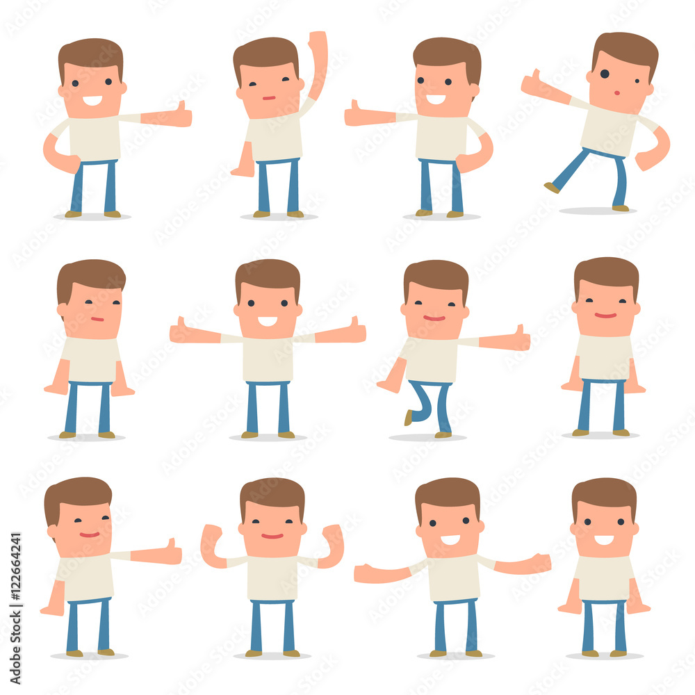 Set of Funny and Cheerful Character Customer showing thumb up as Set of Funny and Cheerful Character Customer showing thumb up as
