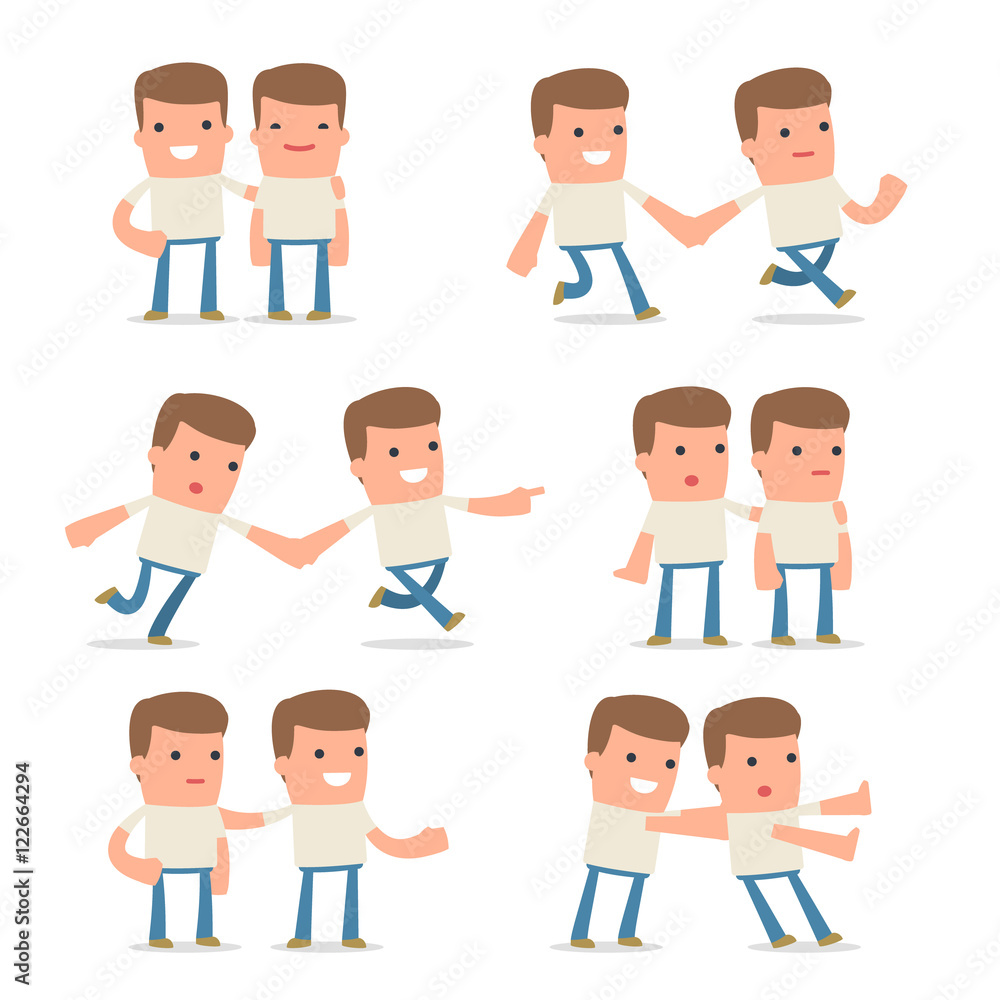 Set of Good and Careful Character Customer in helps poses Set of Good and Careful Character Customer in helps poses