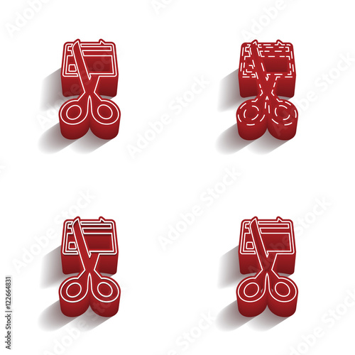 ikona 3D z obrysem zestaw