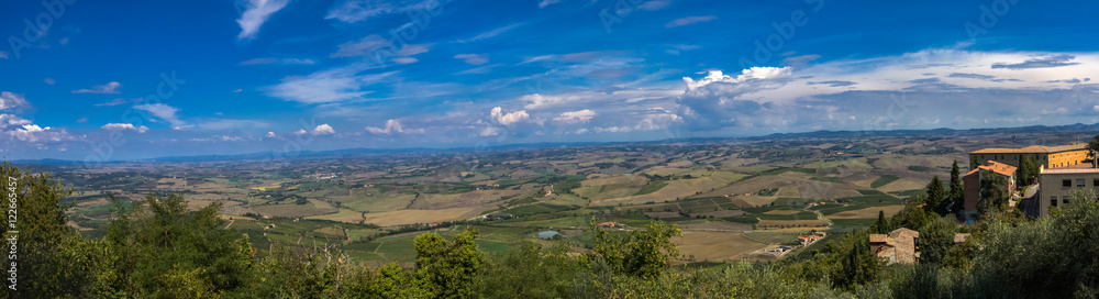 Panoramic view at Val d'Orcia from Montalcino